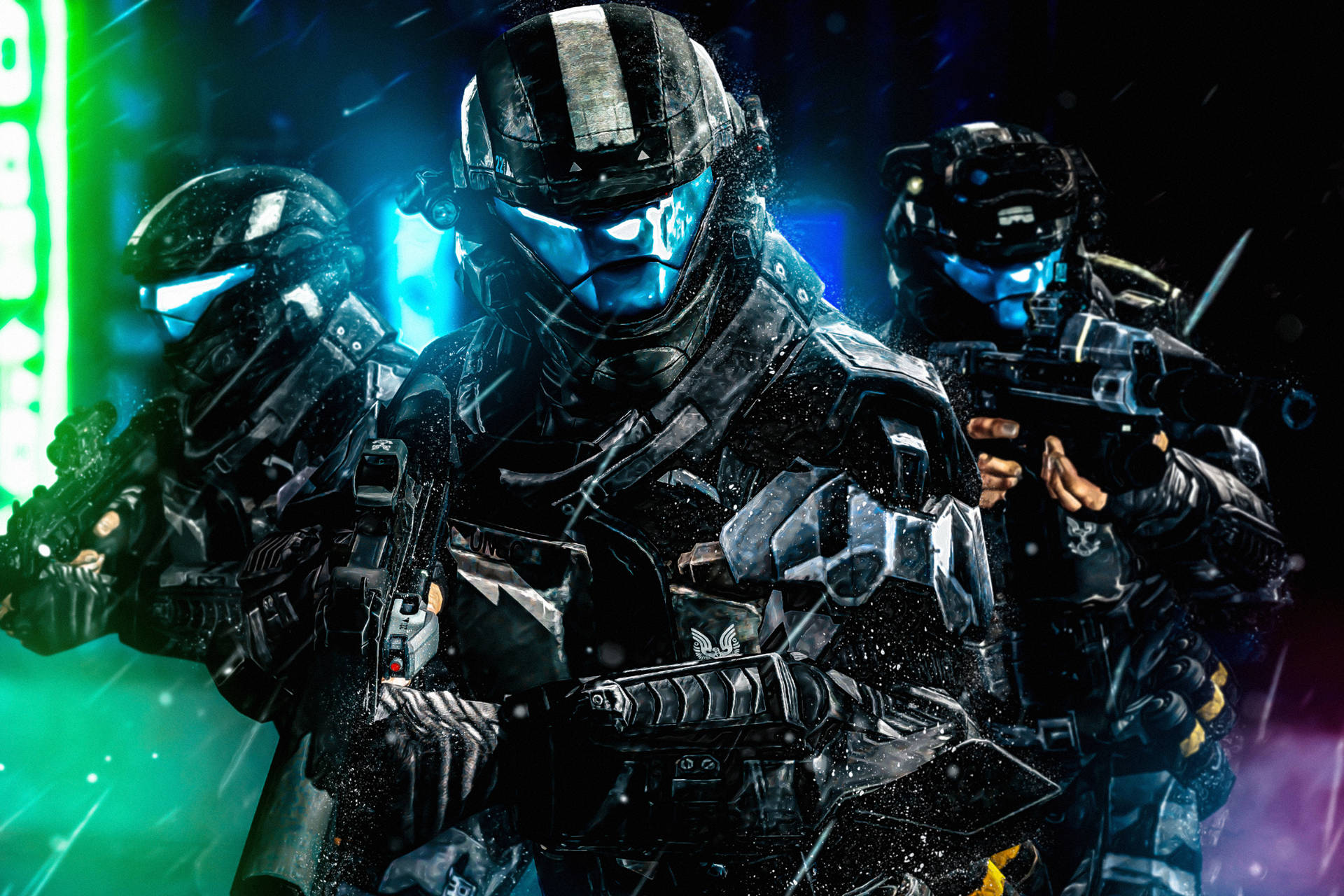 Halo 3 Black Helmet Wallpaper
