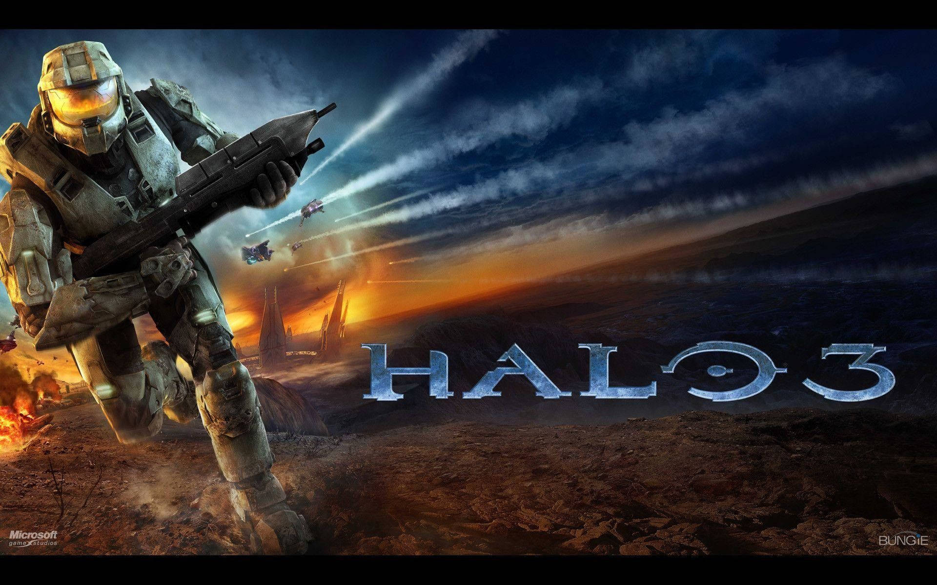 Halo 3 Running With Title Wallpaper