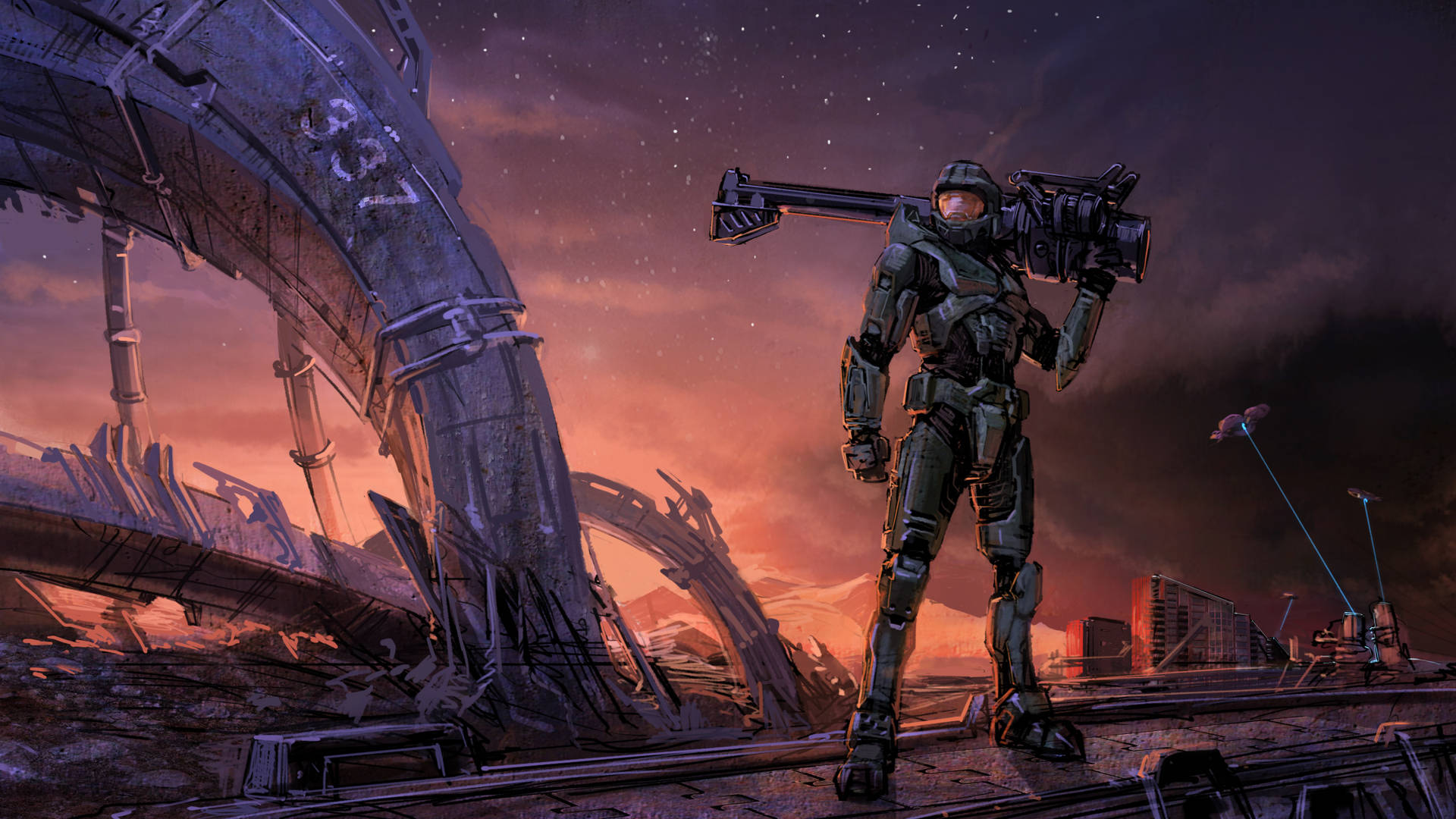 Halo 3 Weapon Over Shoulder Wallpaper