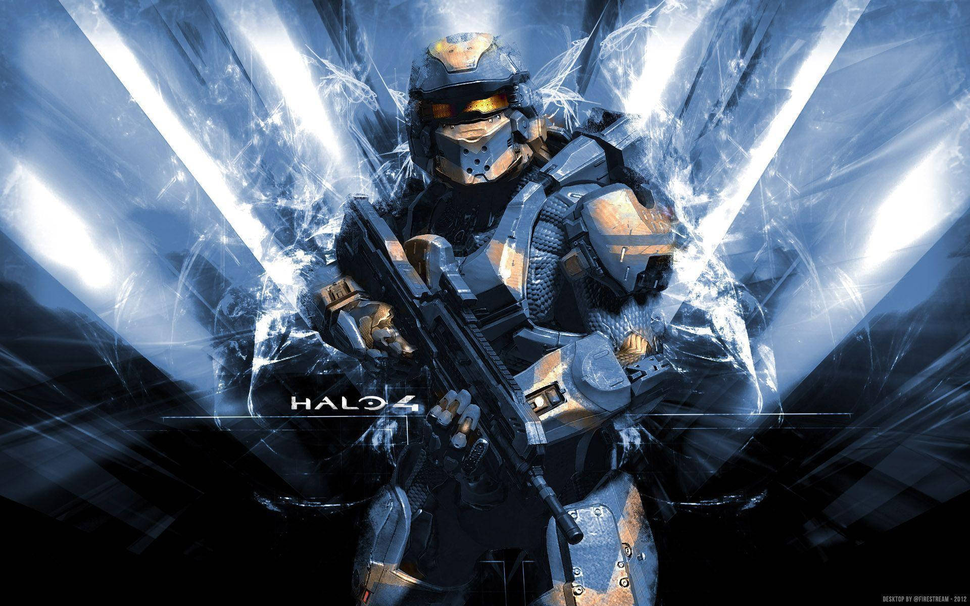 Halo 4 Spartan Warrior In Blue Wallpaper