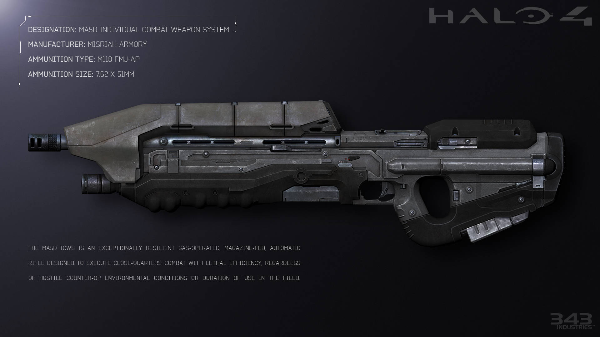 Halo 4 Unsc Assault Rifle Wallpaper