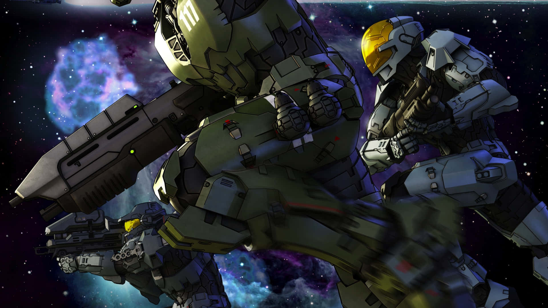 Master Chief and Blue Team ready for action in Halo 5: Guardians Wallpaper