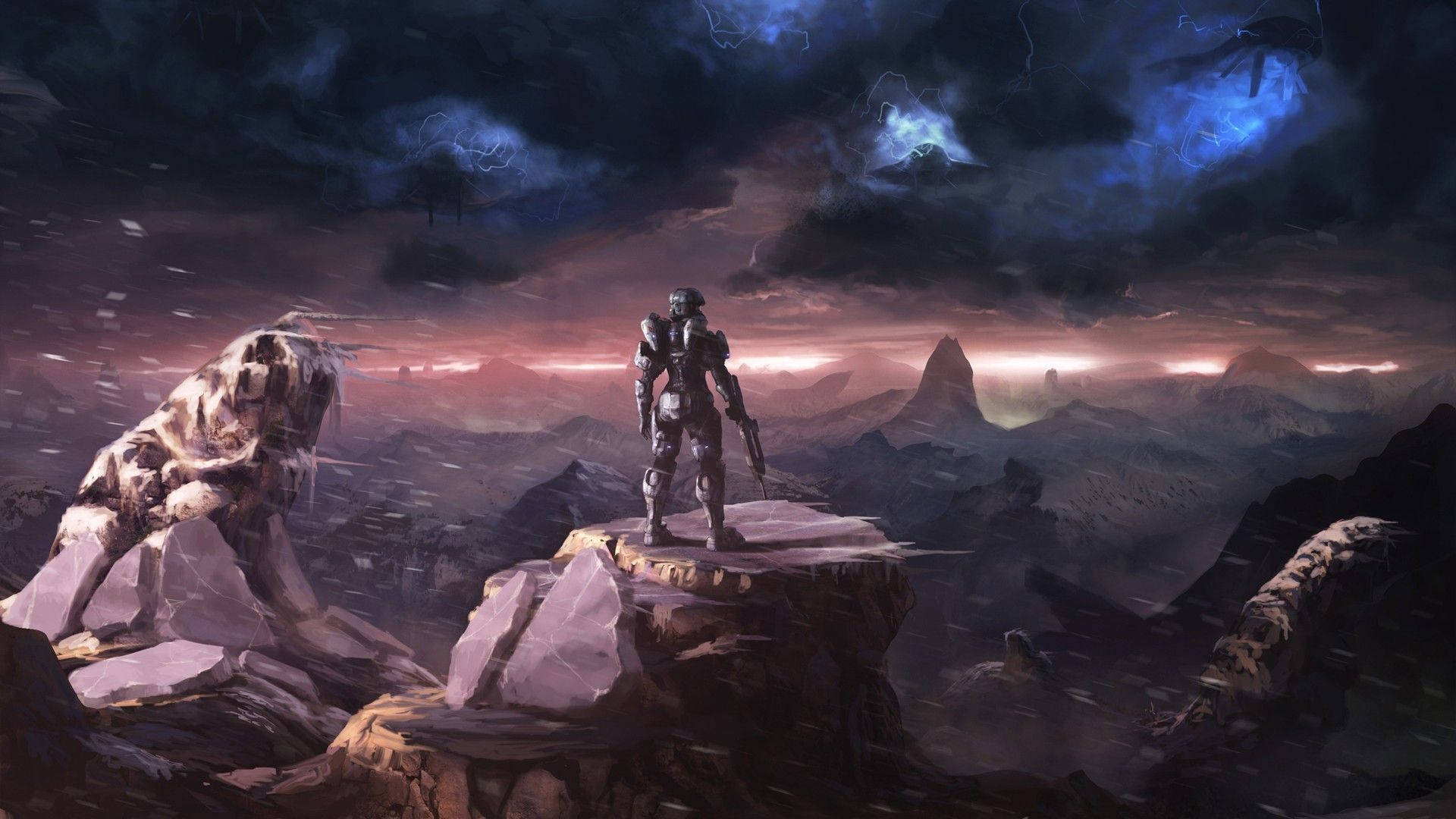 "Navigating the war-torn world of Halo." Wallpaper