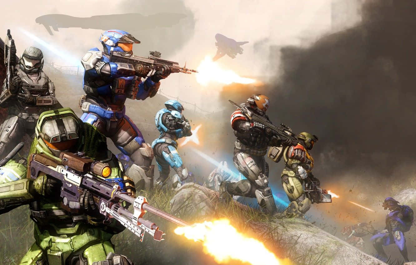 Intense Halo Battle in action Wallpaper