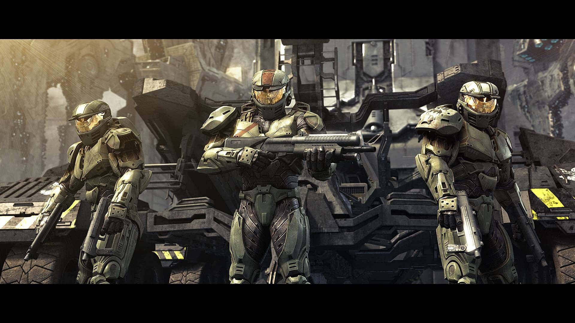 Intense Combat in the Halo Universe Wallpaper