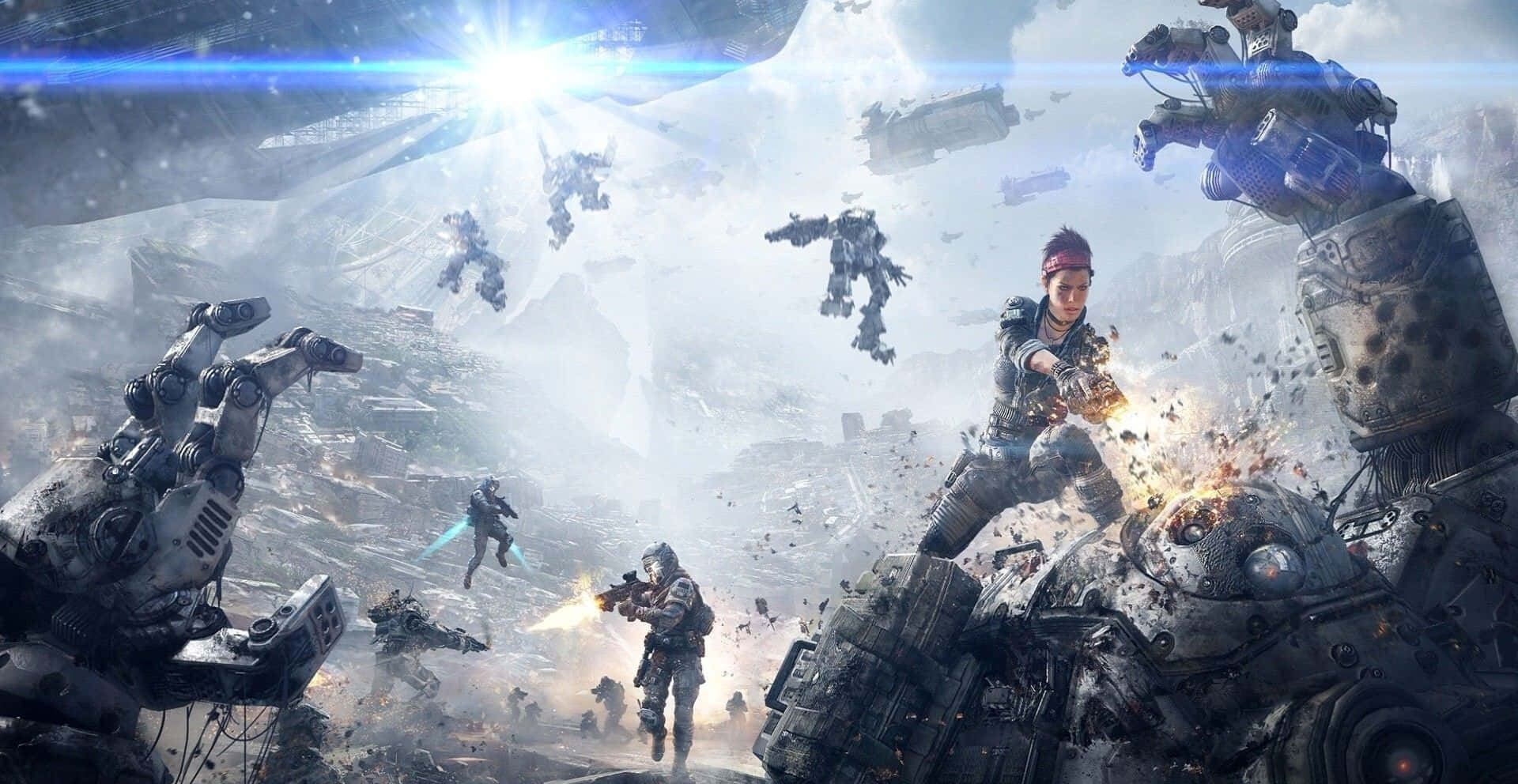 Intense Combat in a Halo Battle Scene Wallpaper