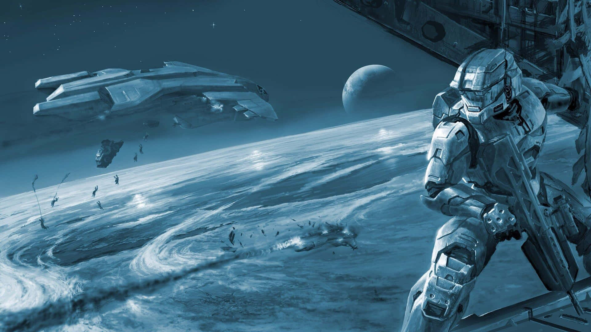 Escenade Batalla De Halo: Acción Intensa Y Gráficos Impresionantes. Fondo de pantalla