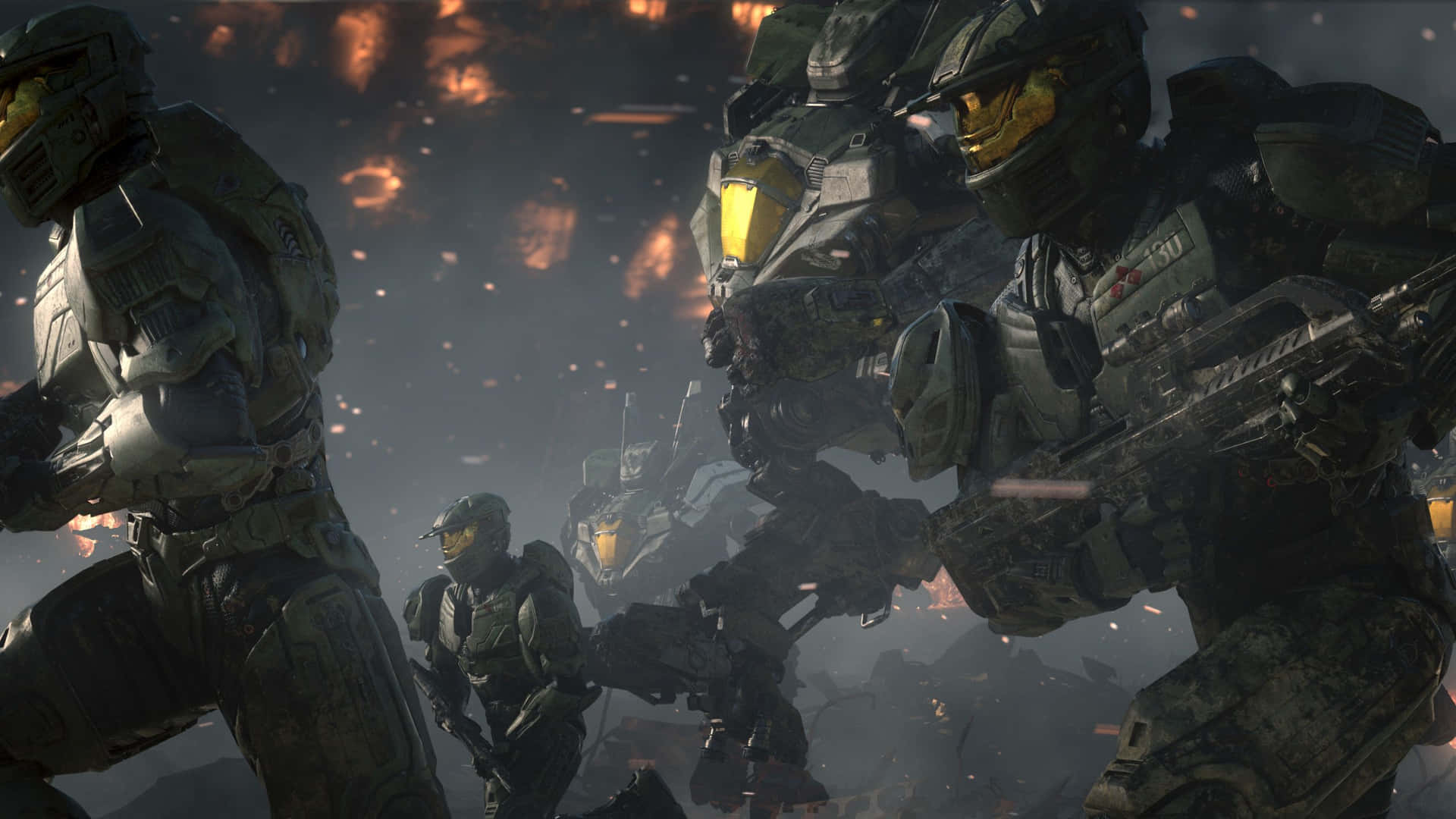 Intense Halo Battle Scene Wallpaper