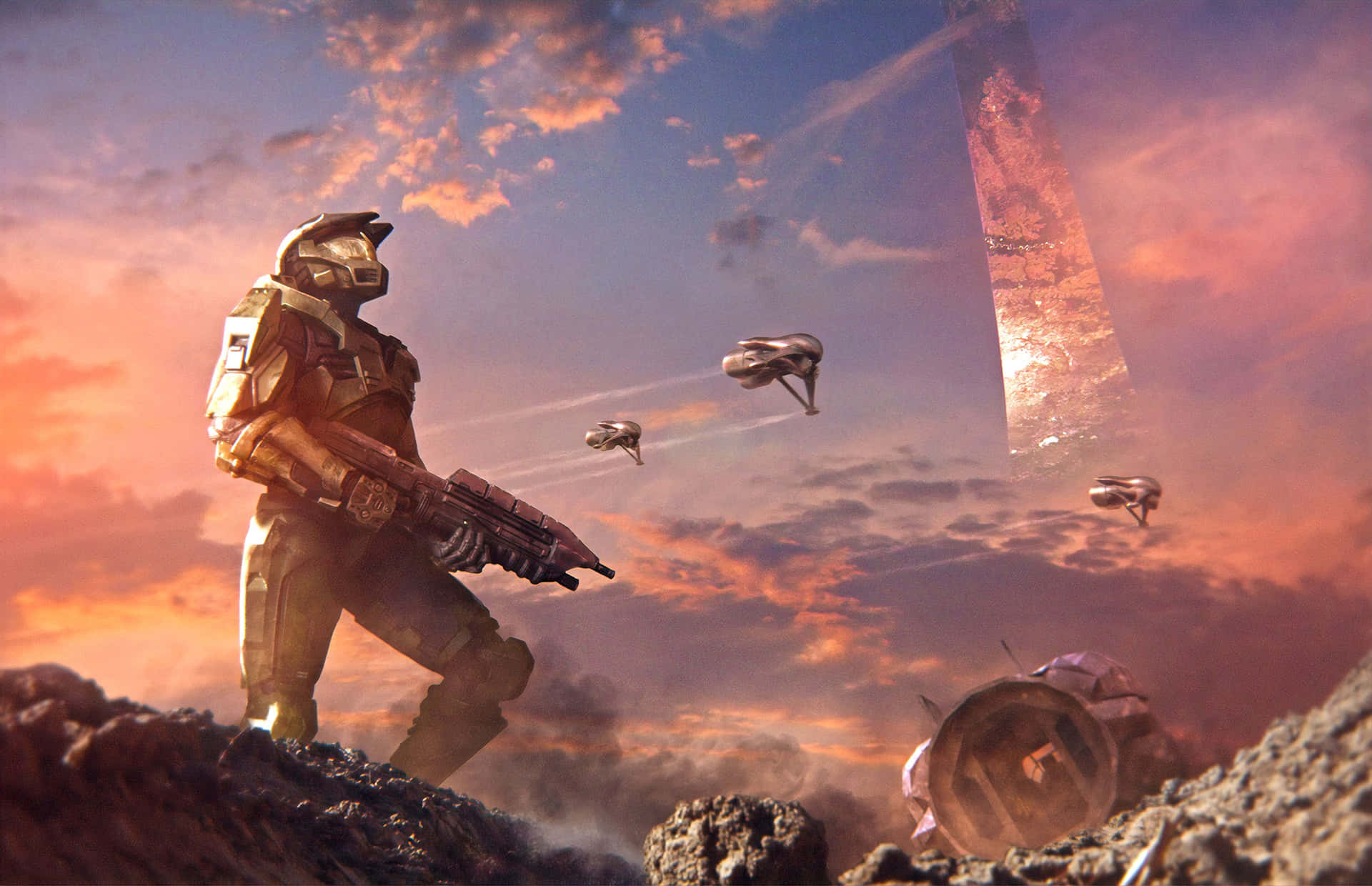 Epic Halo Battle in Stunning Detail Wallpaper
