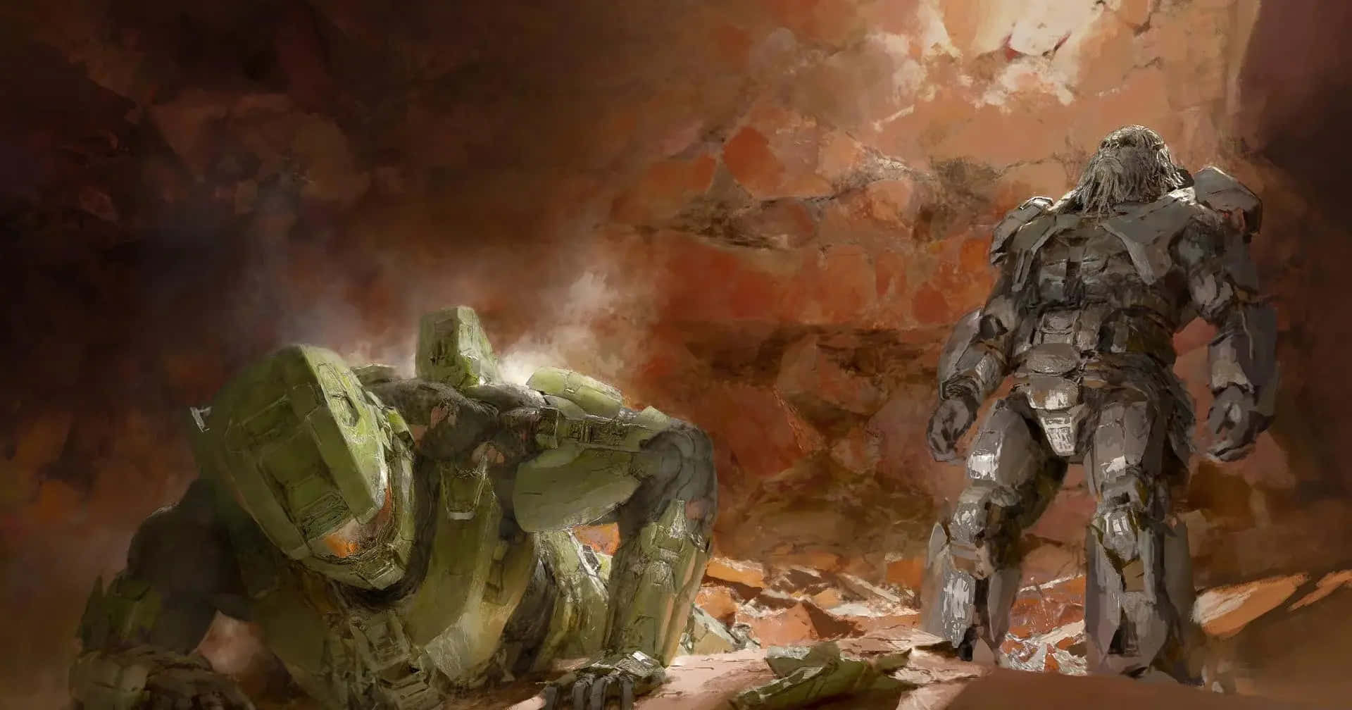 Fearsome Halo Brutes in Action Wallpaper