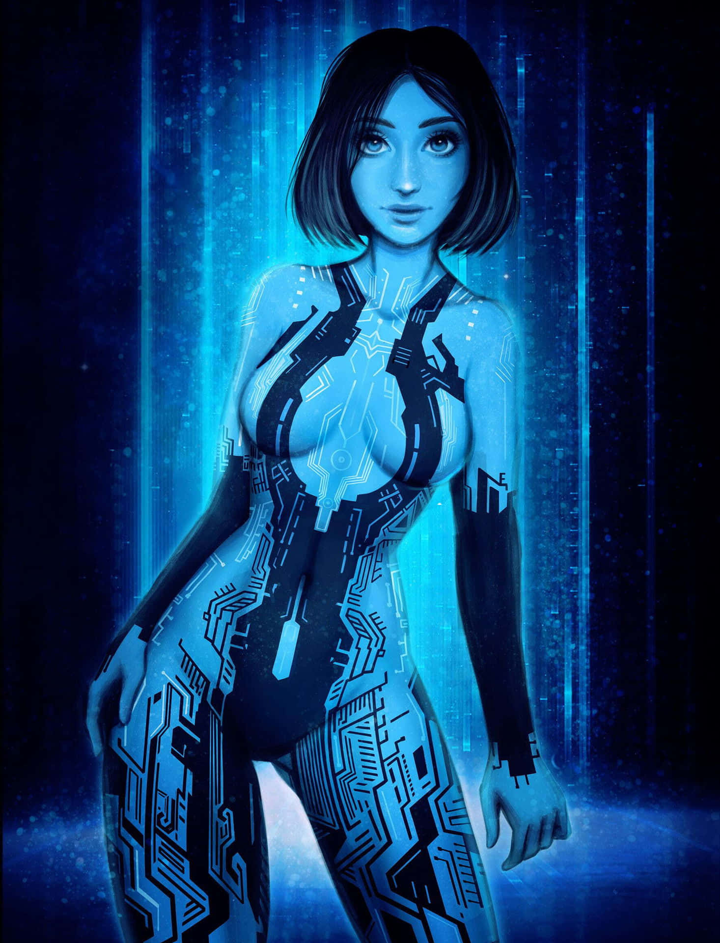 Stunning Halo Cortana digital art illustration Wallpaper