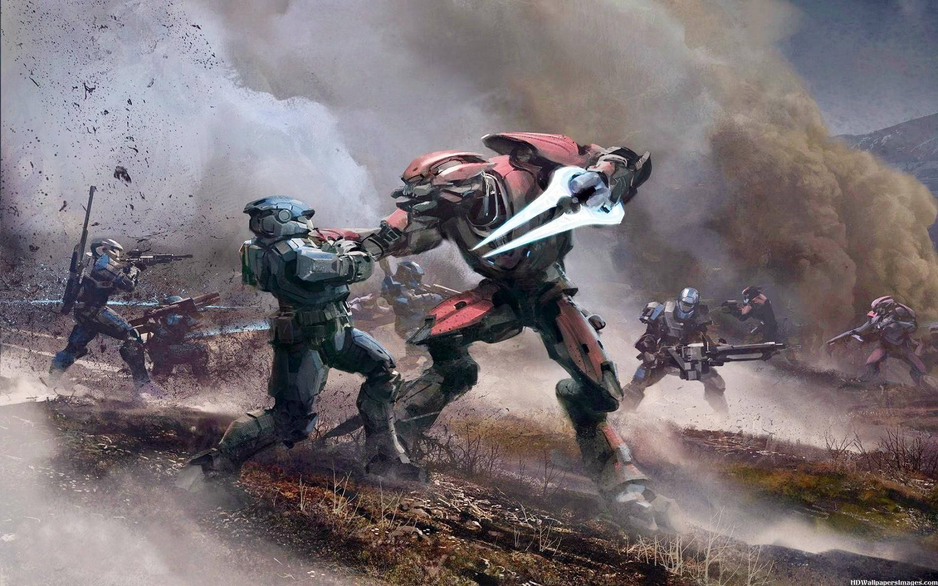 A Halo Reach Elite Battle Ready Wallpaper