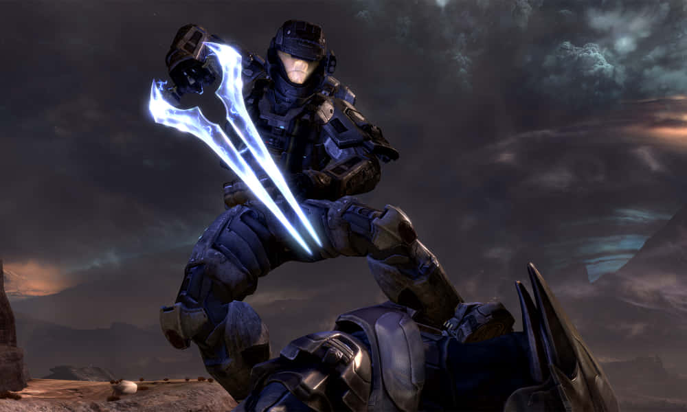 Unapoderosa Espada De Energía De Halo Lista Para La Batalla. Fondo de pantalla