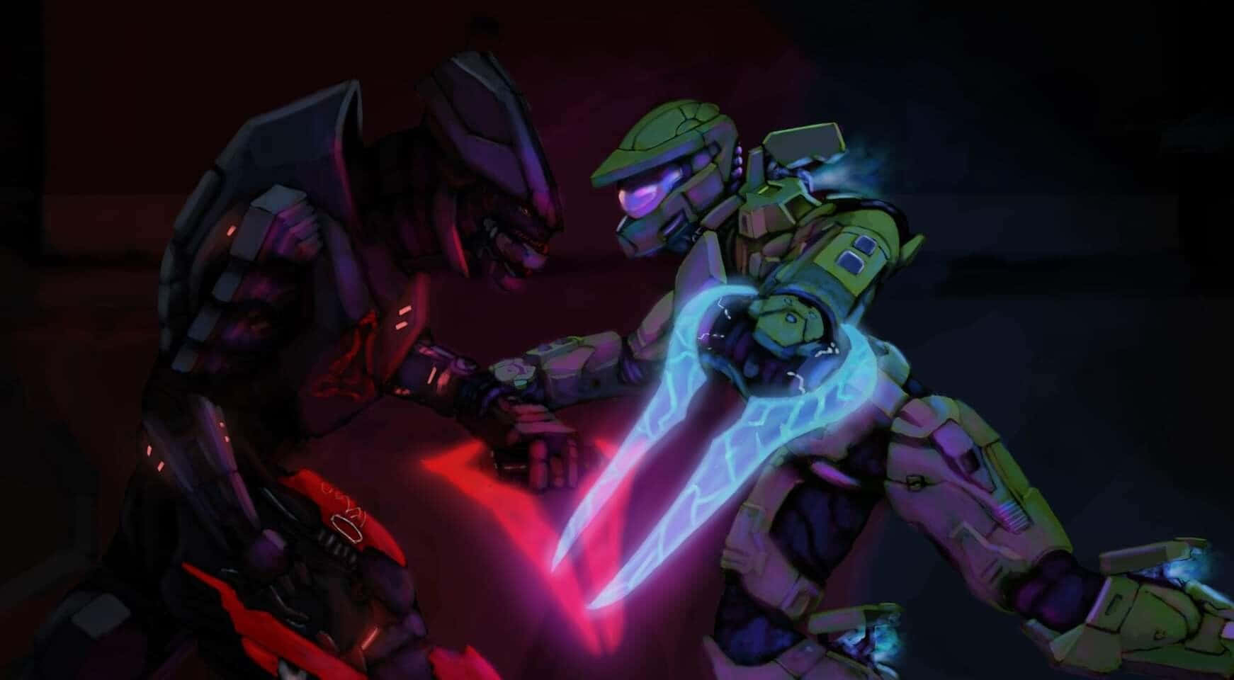 Download Intense Halo Energy Sword Glowing in Action Wallpaper ...