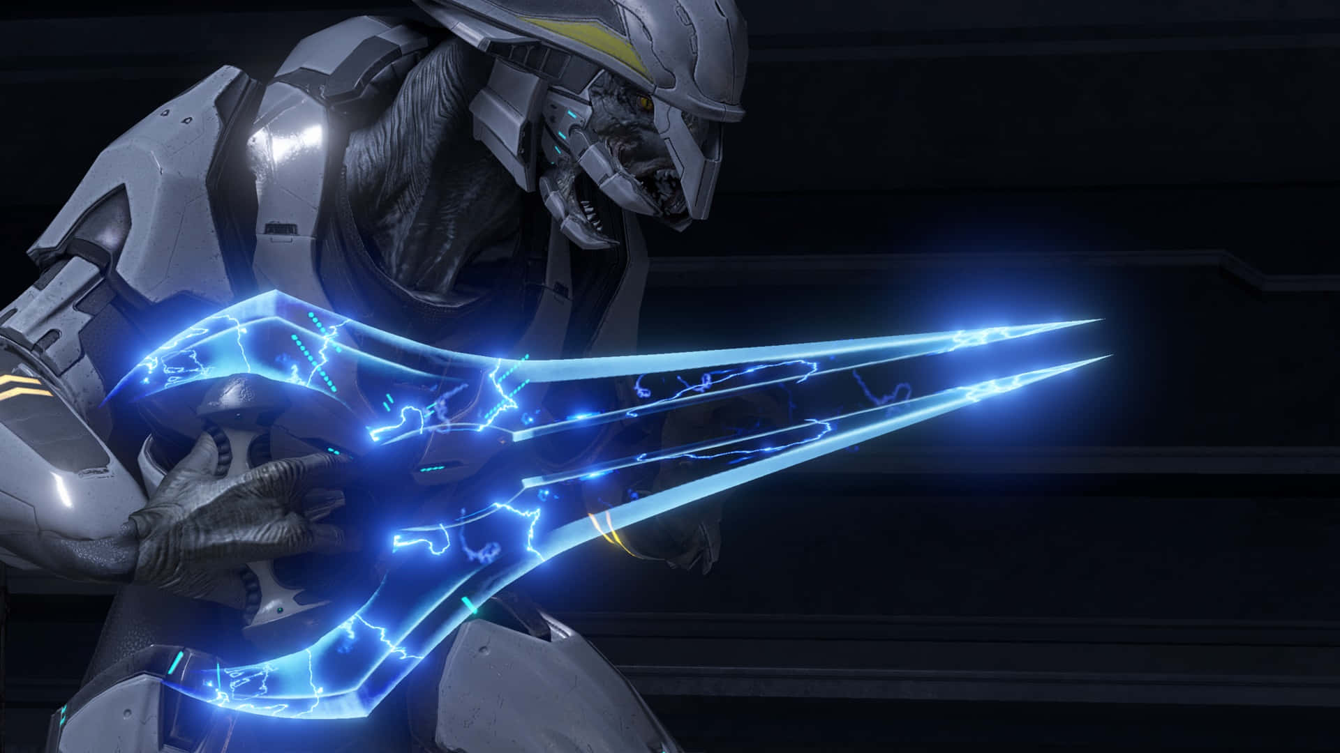 Espadade Energía De Halo: Poder Y Precisión Liberados. Fondo de pantalla