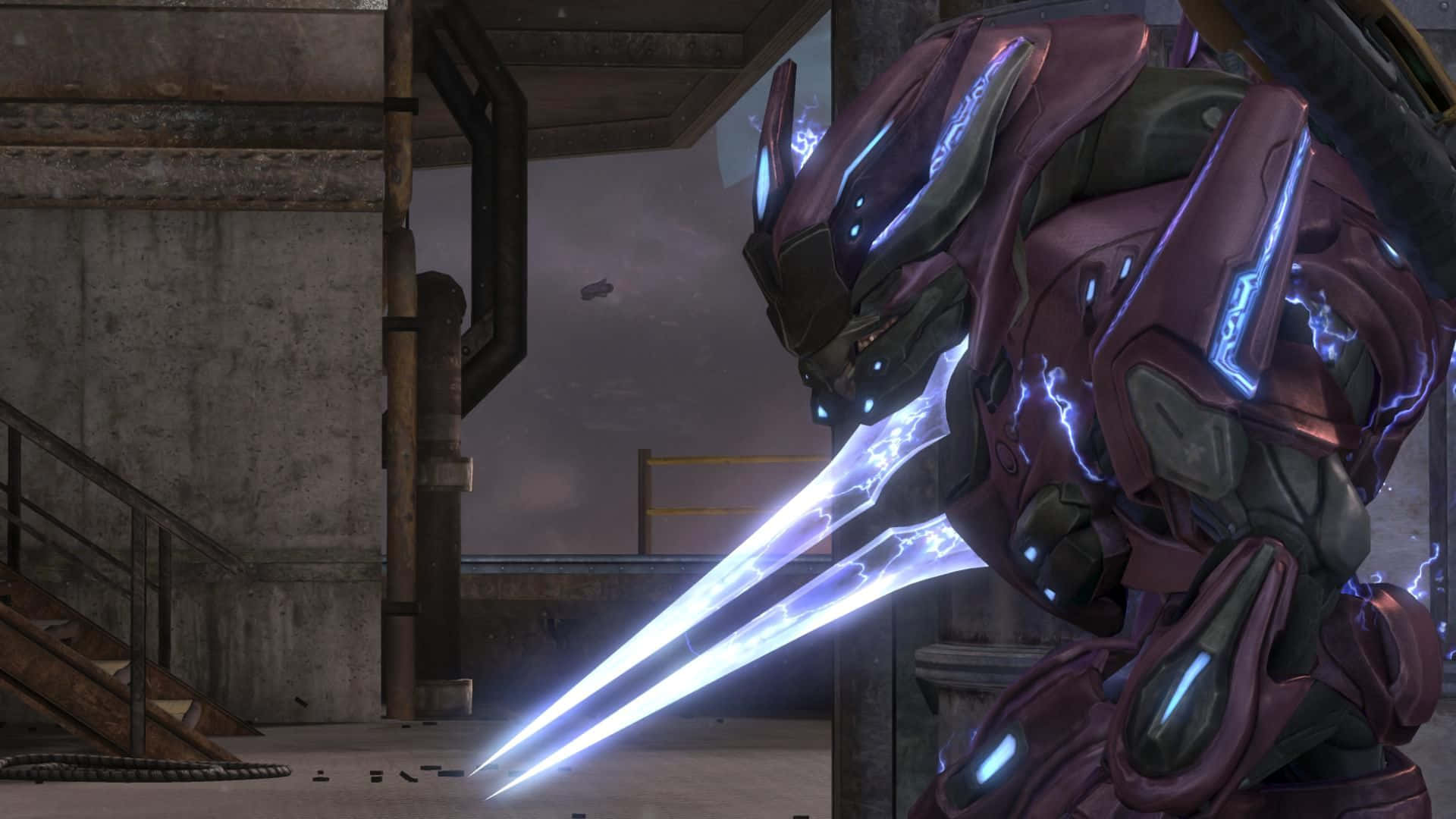 Lapoderosa Espada De Energía Del Halo En Acción. Fondo de pantalla
