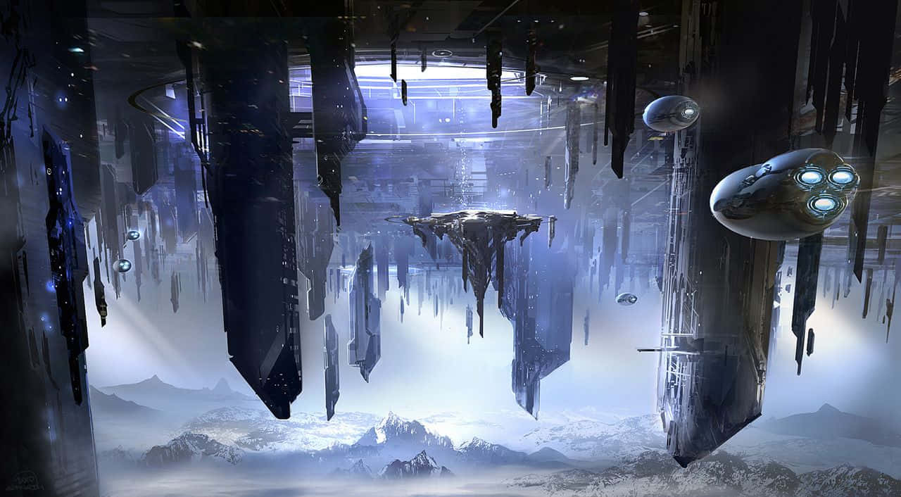 Mysterious Forerunner Structure in the Halo Universe Wallpaper
