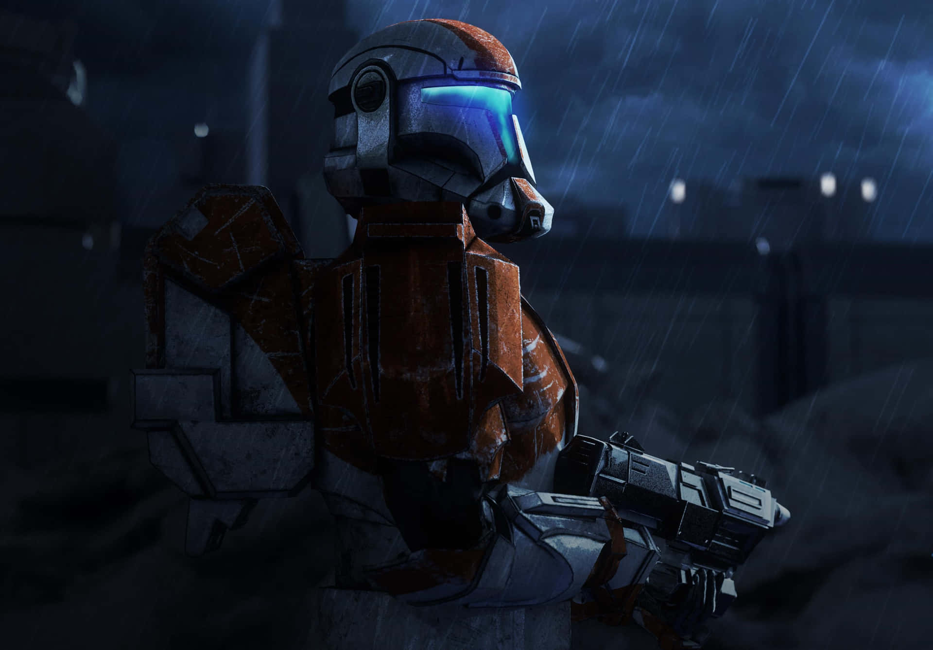 Soldadode Choque Oxidado En Halo Odst 4k Fondo de pantalla
