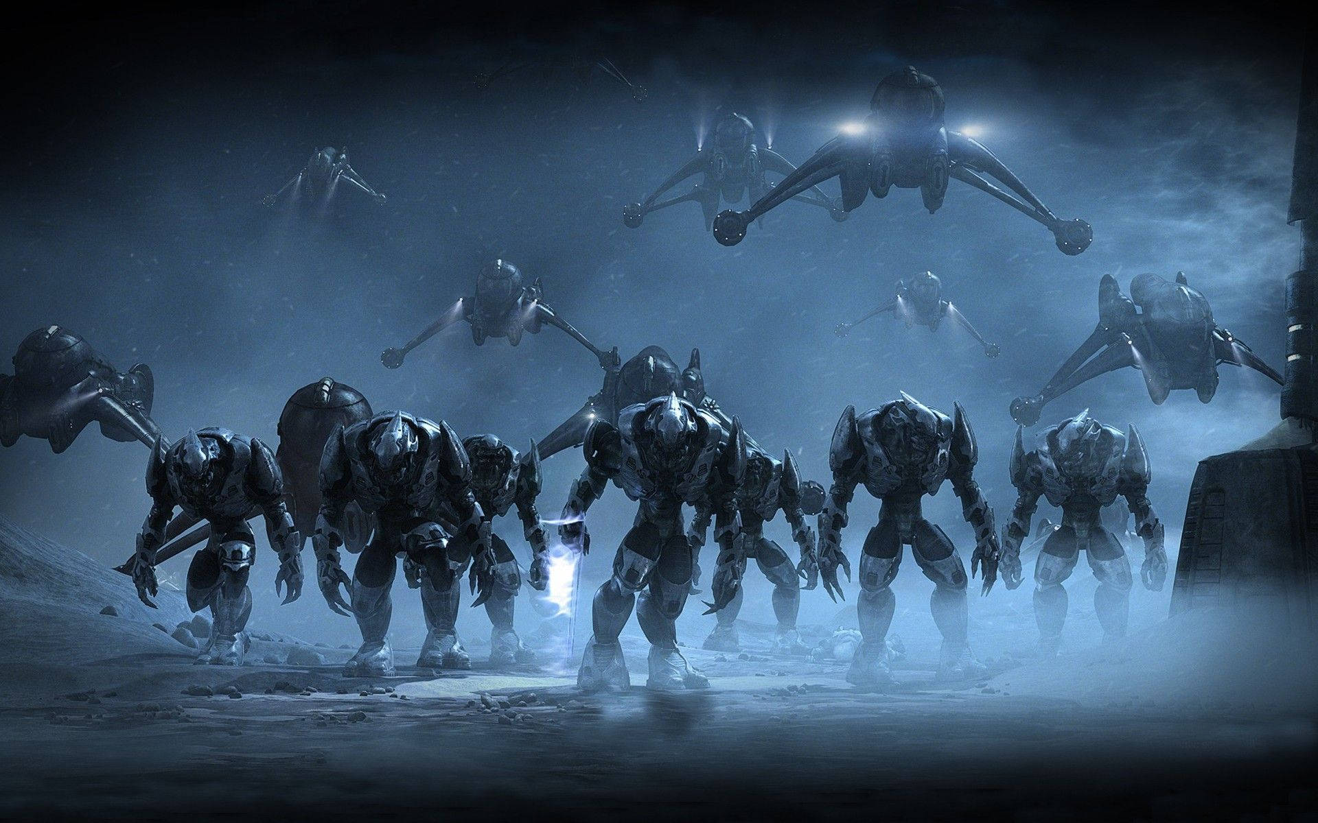 "The Unstoppable Halo robot Army" Wallpaper