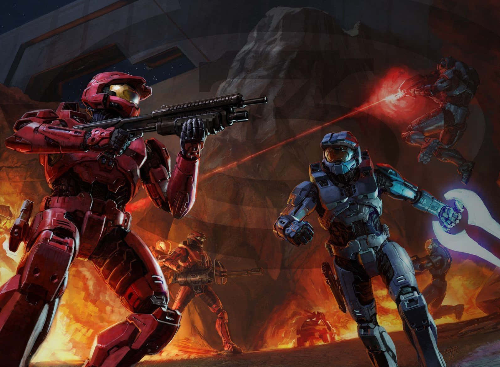 Halo Spartans Ready for Battle Wallpaper