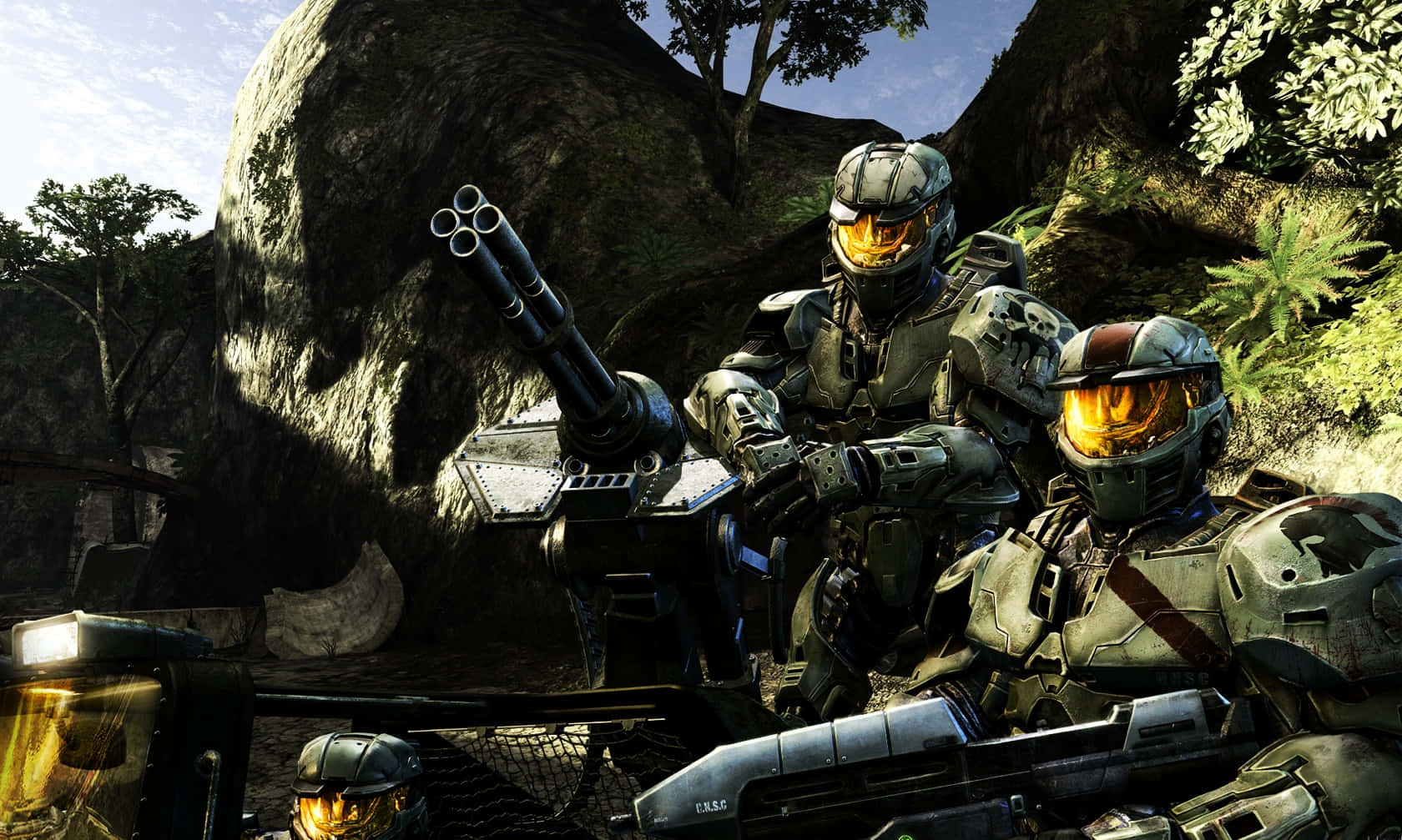 Halo Spartans in Action Wallpaper