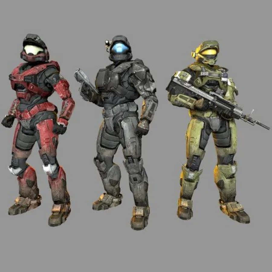 A Powerful Spartan Squad from Halo Universe Wallpaper