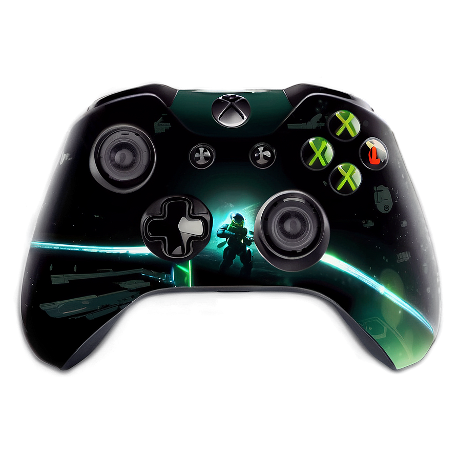 Halo Themed Xbox Controller Png Hfj72 PNG