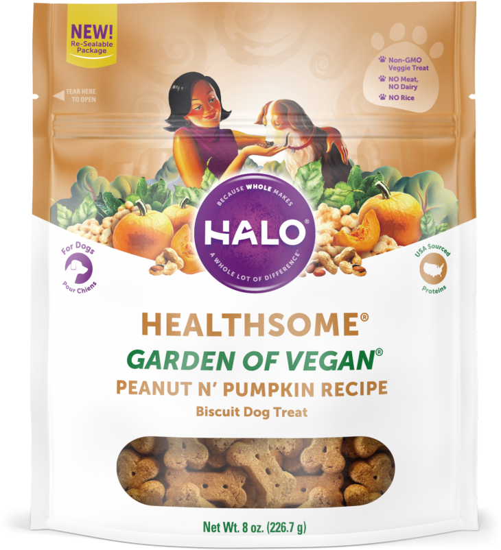 Halo Vegan Dog Treats Peanut Pumpkin PNG