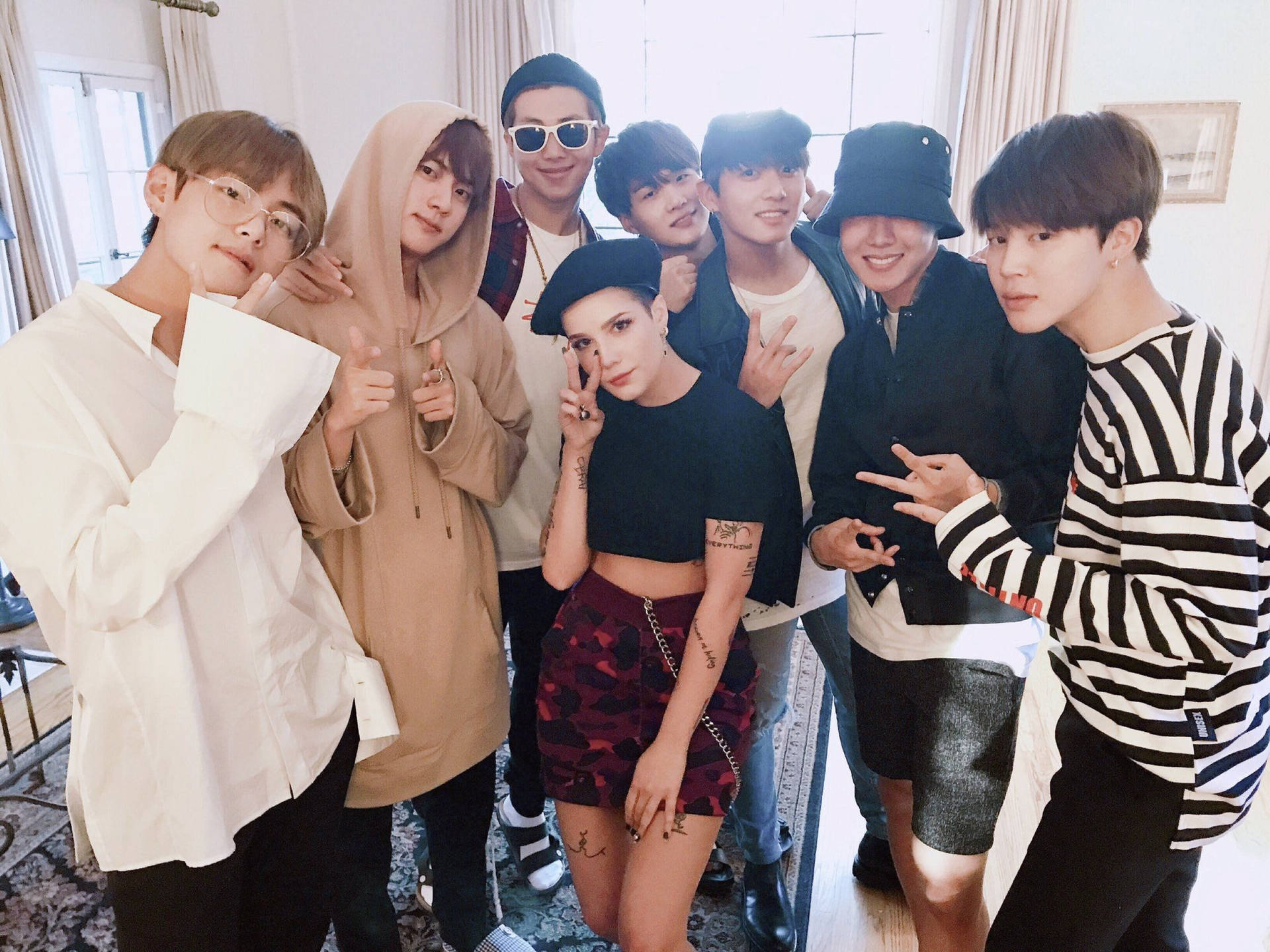 Halsey With Bts 2017 Background