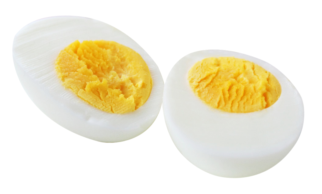 Halved Hard Boiled Eggs Isolated PNG