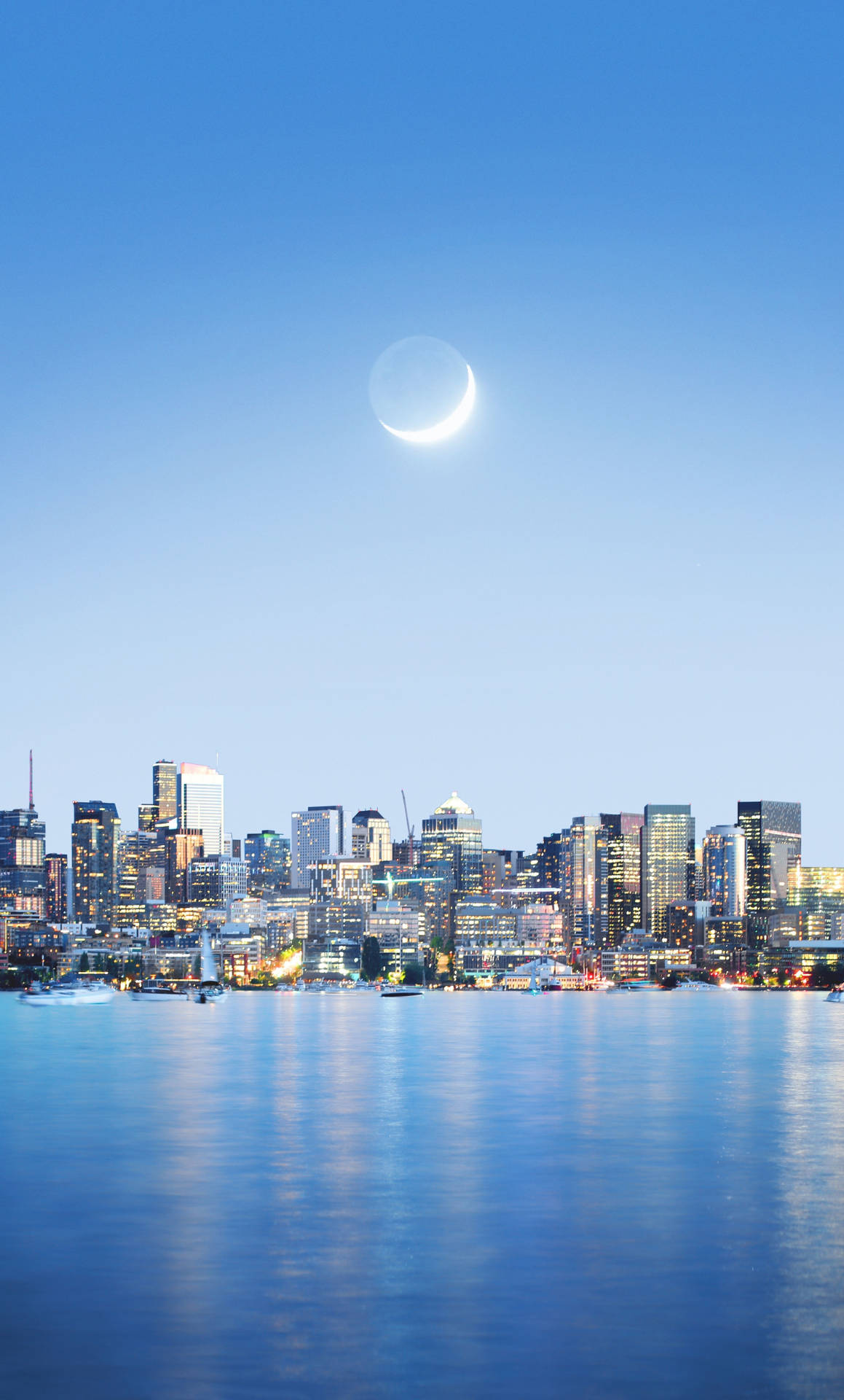 Halvmåne I Himlen Af Seattle Iphone Wallpaper
