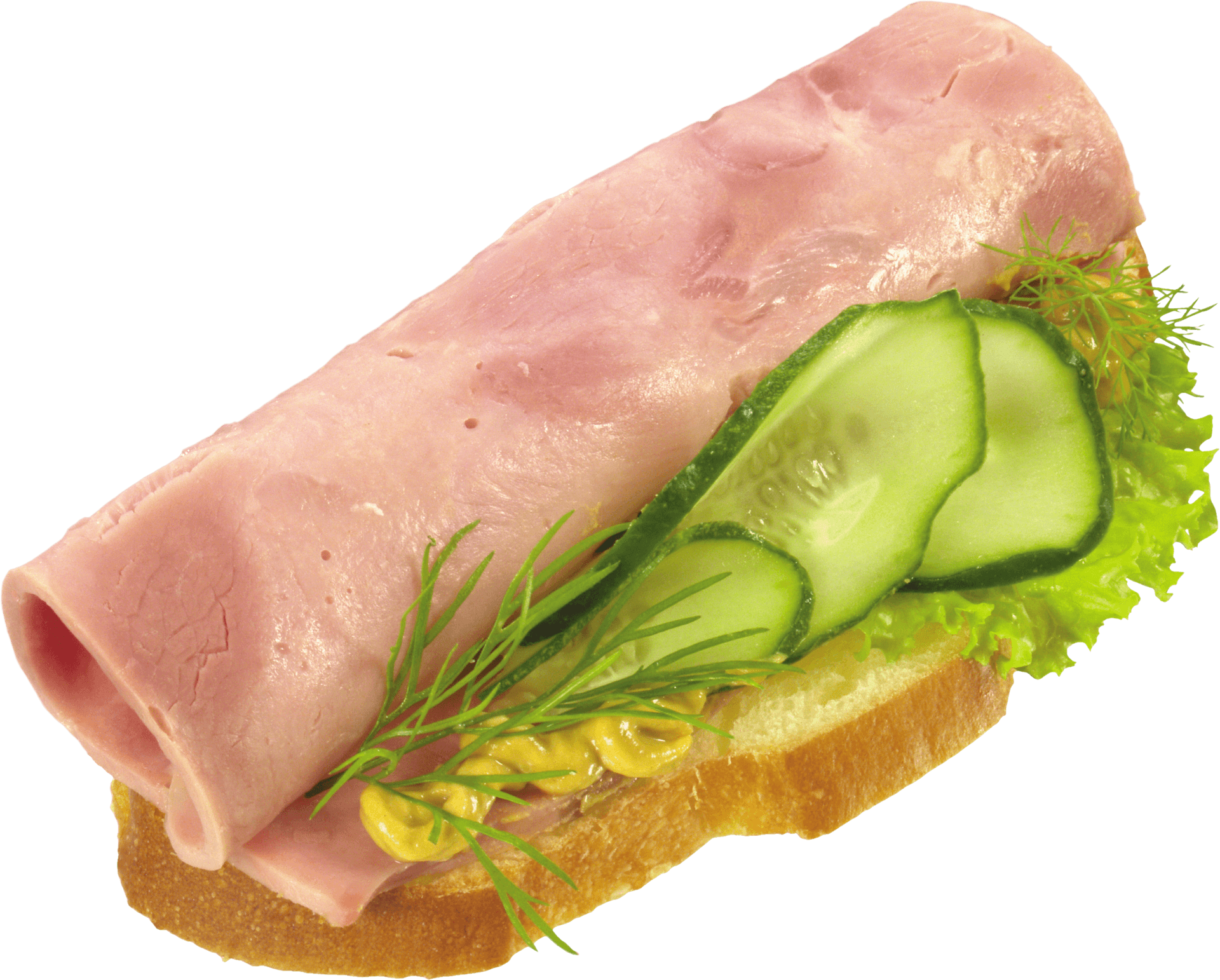 Ham Sandwichwith Cucumberand Dill PNG