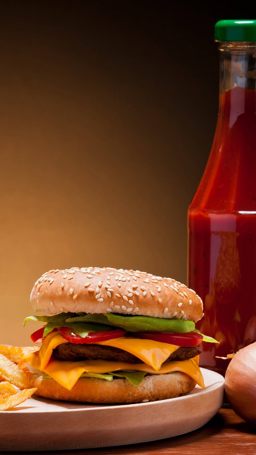 Hamburger Hot Sauce Food Iphone Wallpaper