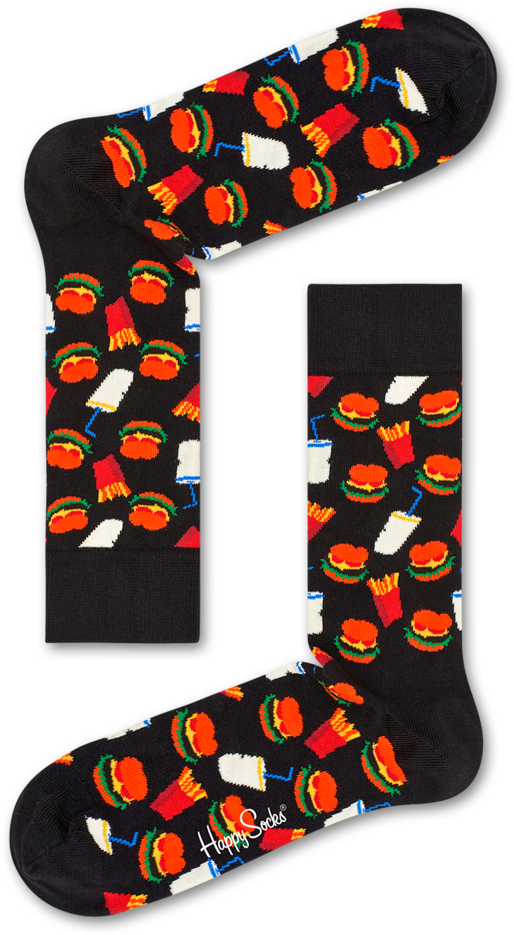 Hamburger Pattern Socks PNG