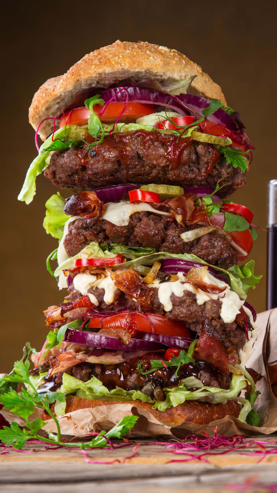 Delicious double cheeseburger overflowing with flavor