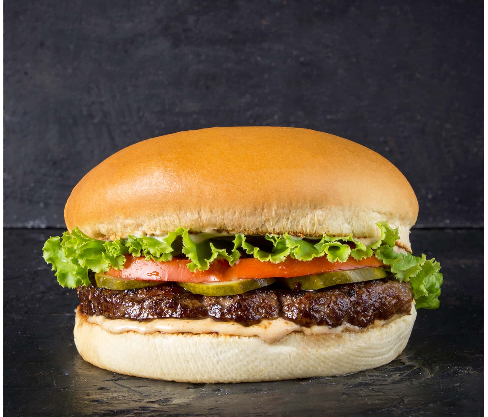 Delicious hamburger on a bun