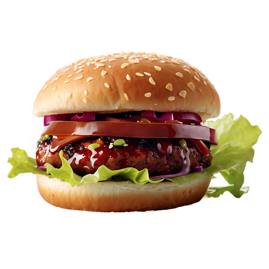 Hamburger With Bbq Sauce Png Rlh PNG