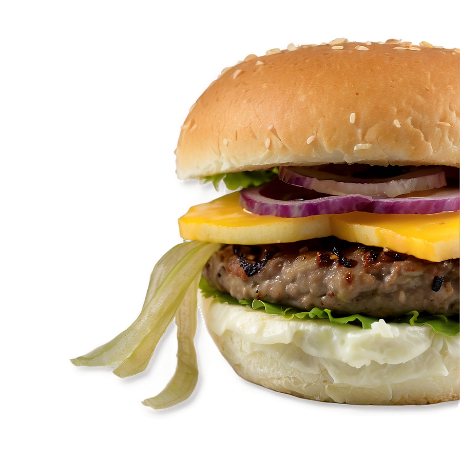 Hamburger With Caramelized Onions Png 41 PNG