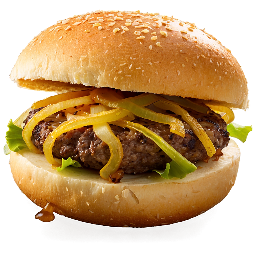 Hamburger With Caramelized Onions Png Bma PNG