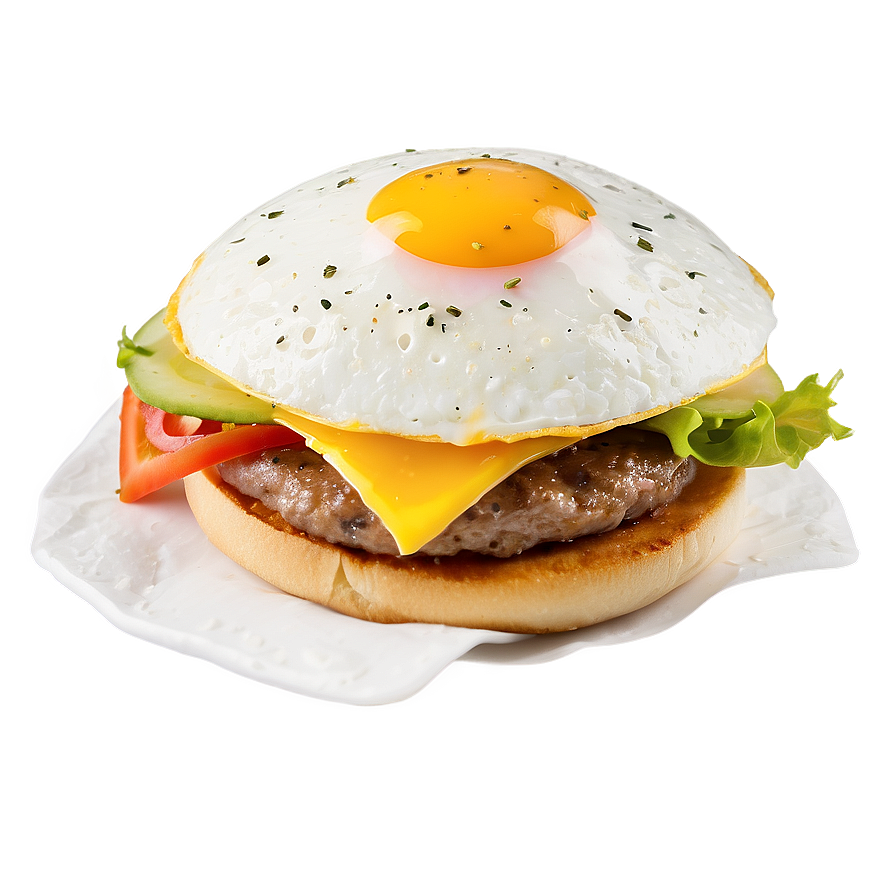 Hamburger With Fried Egg Png 05242024 PNG