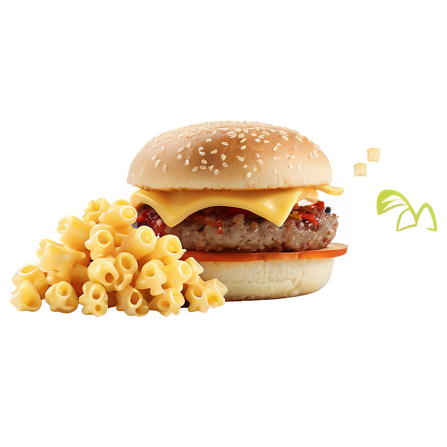 Hamburger With Mac And Cheese Png 05242024 PNG