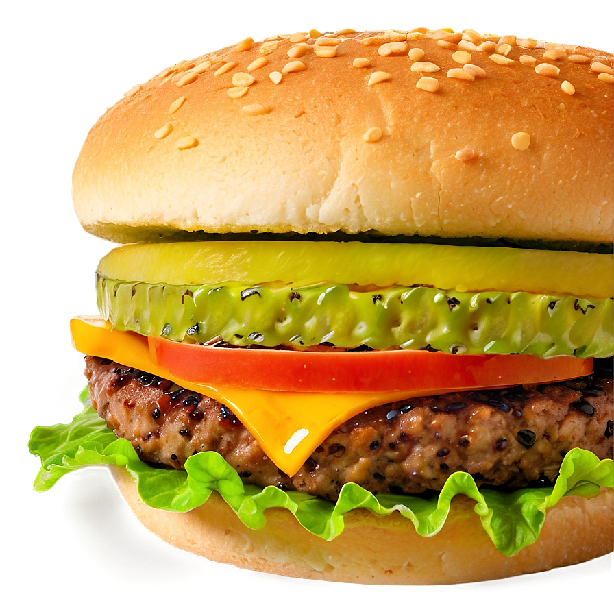 Hamburger With Pickles Png Xlx PNG