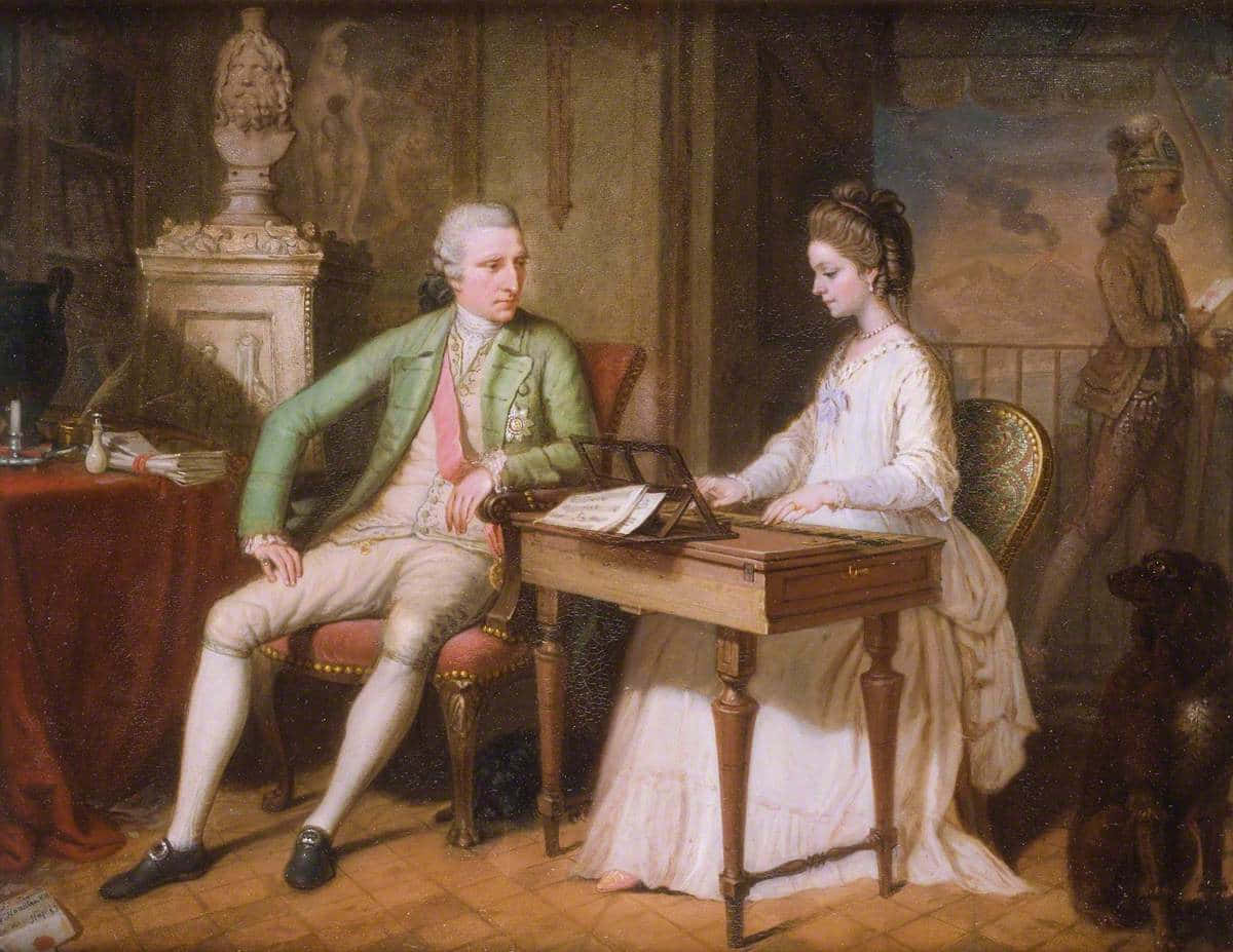 Hintergrundmit Alexander Hamilton Und Elizabeth Schuyler