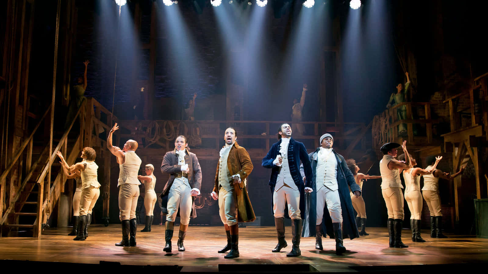 Sfondodello Spettacolo Di Hamilton, Il Musical Americano A Broadway.