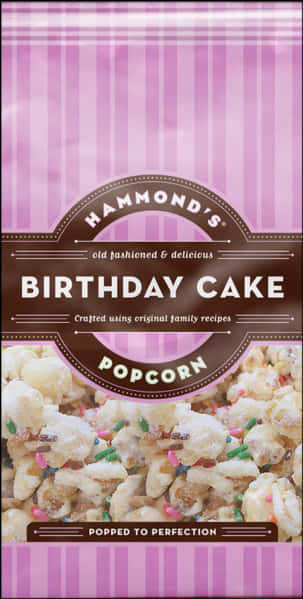 Hammonds Birthday Cake Popcorn Packaging PNG