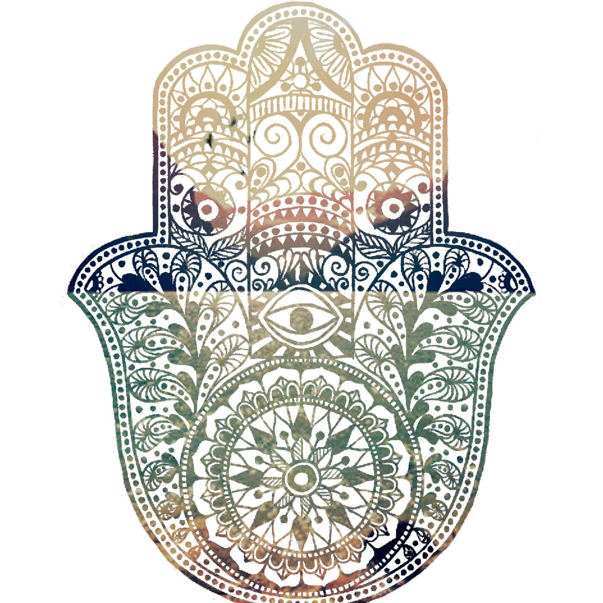 Spiritual Hamsa Hand Symbol with Galaxy Background Wallpaper