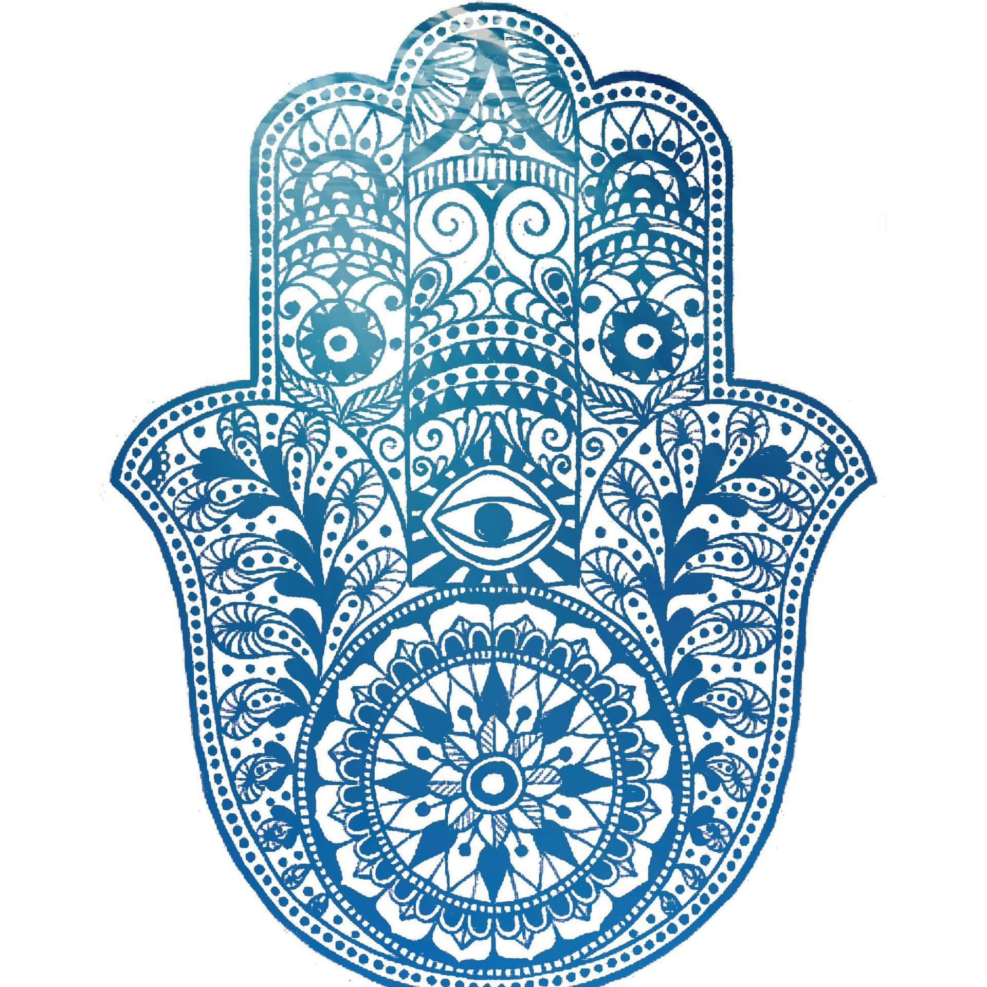 Mystical Hamsa Hand Symbol on a Colorful Background Wallpaper