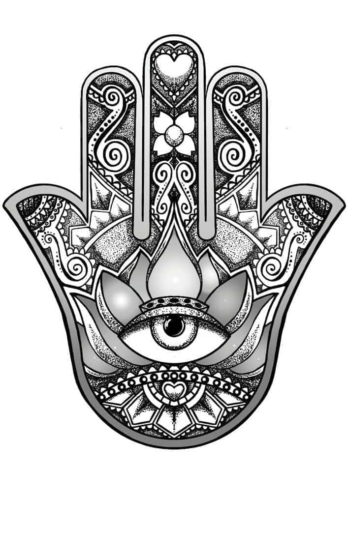 Mystical Hamsa Hand Design Wallpaper