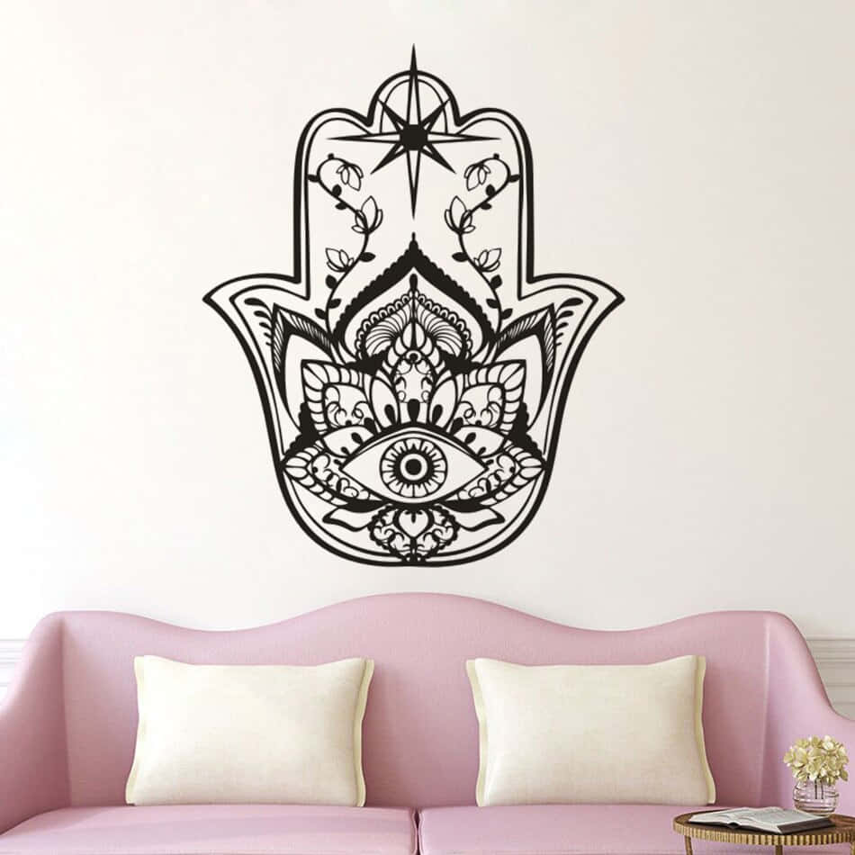 Mystical Hamsa Hand with Mandala Pattern Wallpaper Wallpaper