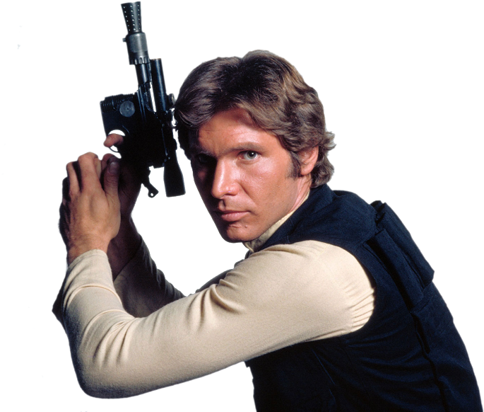 Han Solo Blaster Ready Star Wars PNG